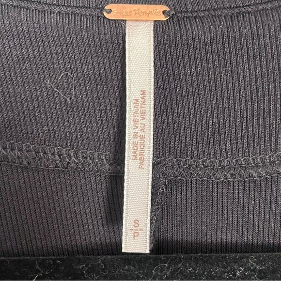 Free People Tessa Drape Neck Collared Dress Womens Small Black Mini Long Sleeve - Picture 9 of 11